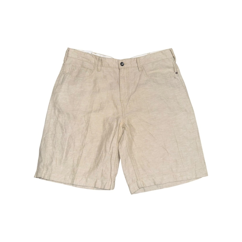 Nautica Mens NWOT Khaki Cotton Shorts Size 38 Flat Front 9 Inseam
